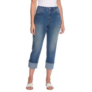 Frye Women's Cuffed Crop Jeans, Stretch, High Rise, Dark Blue, Size 12, NWT